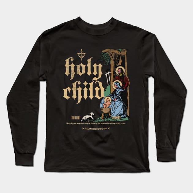 Holy Child Nativity Scene Long Sleeve T-Shirt by Church Store